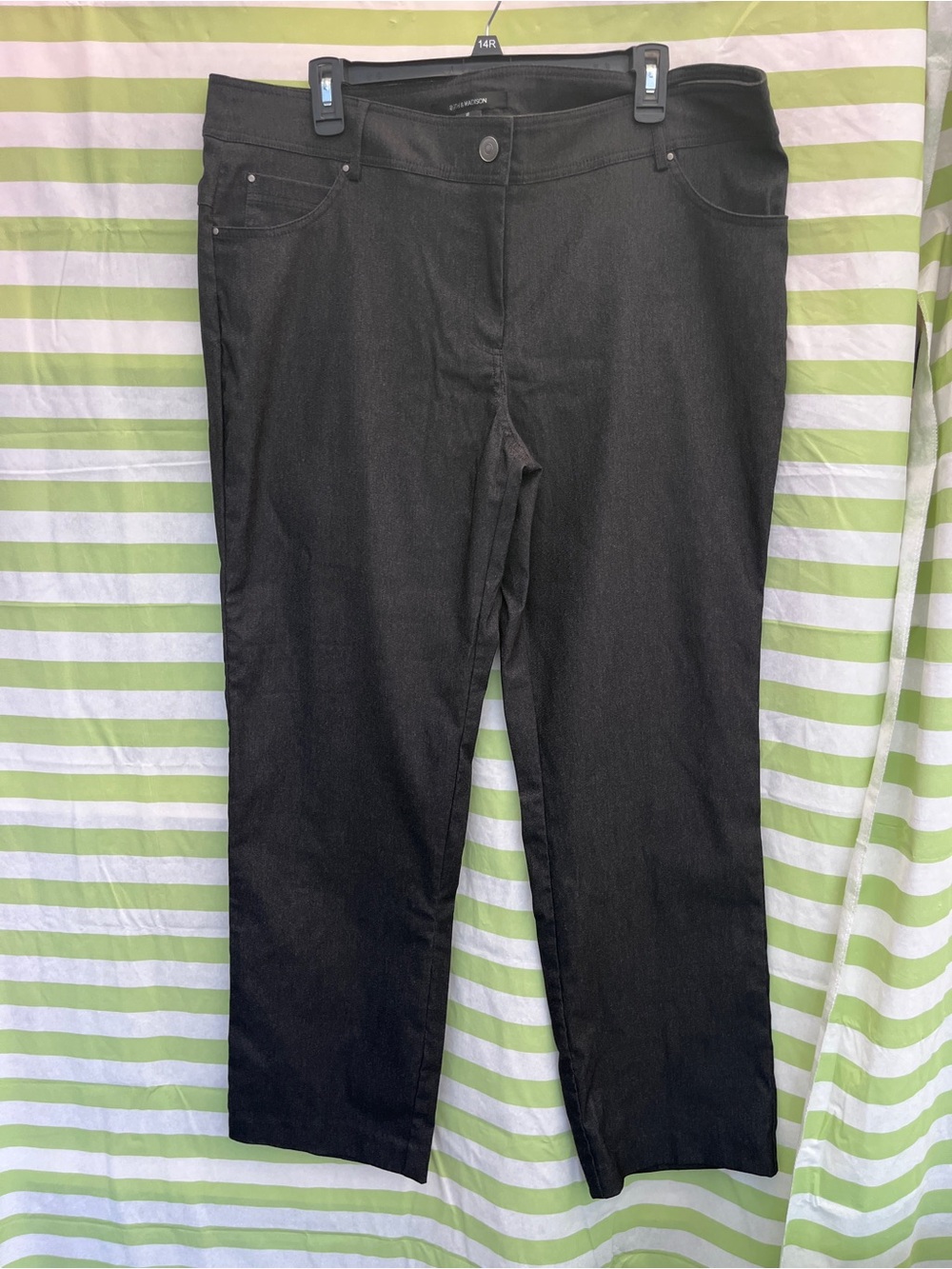89th & Madison Black Straight-Leg Pull-On Pants